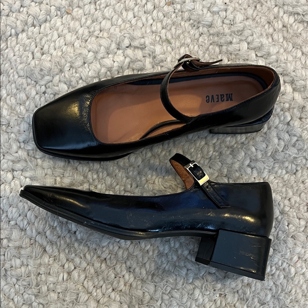 Maeve Black Square-Toe Mary Janes